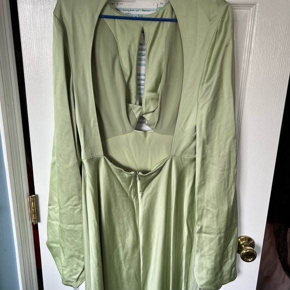 Significant Other Demi Backless Long-Sleeve Column Gown - Picture 3 of 5